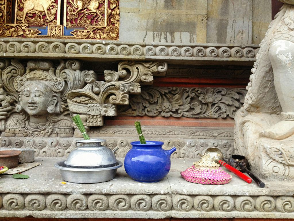 Balinese brewing equipment at a temple in Ubud