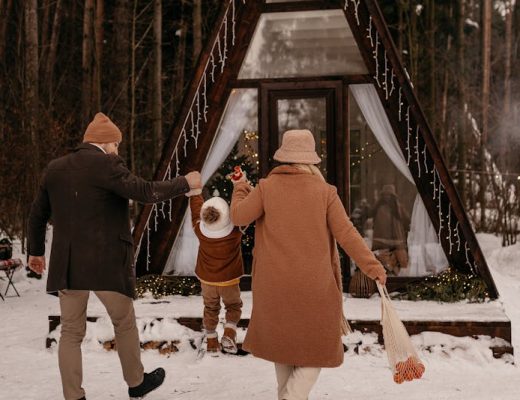 a family on a winter vacation