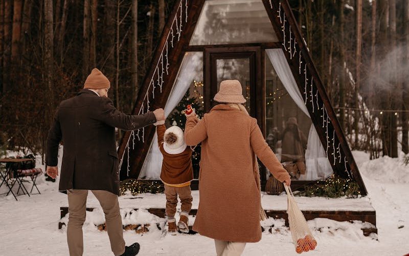 a family on a winter vacation