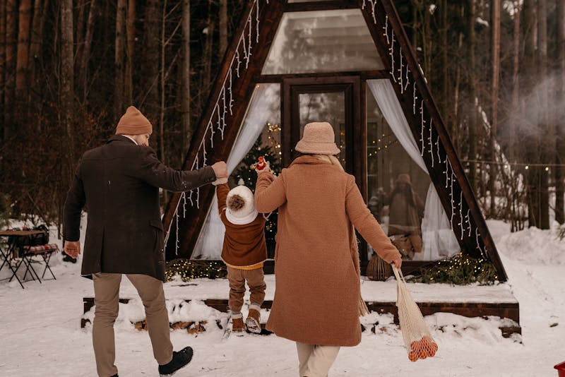 a family on a winter vacation